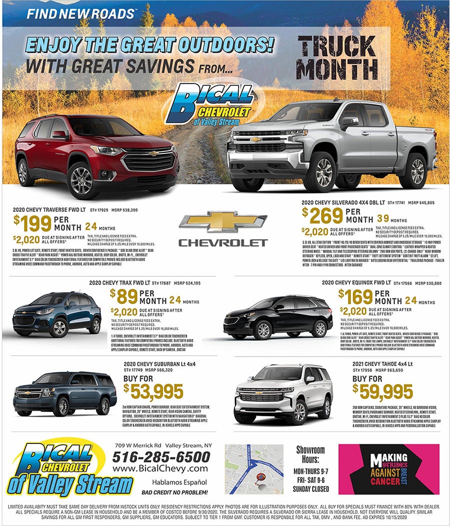 Bical Chevrolet Monthly Specials Flyer - Truck Month